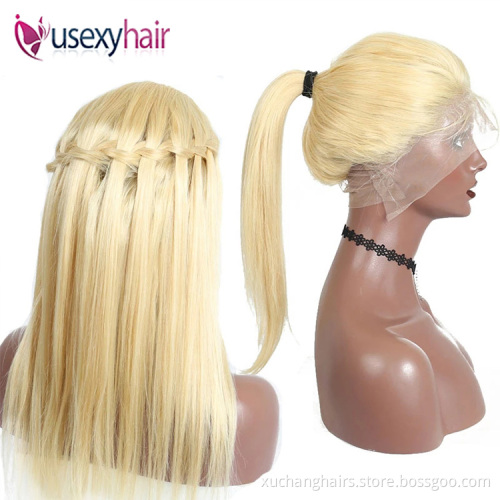 Dropshipping wholesale lace front wigs stock light color blonde 613 full lace wigs glueless human hair wigs hd lace pre plucked